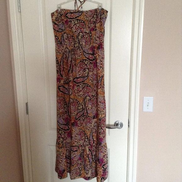 Kina Women's Long Maxi Dress Strapless Halter Neck Summer Size XL Vacation - Picture 1 of 7